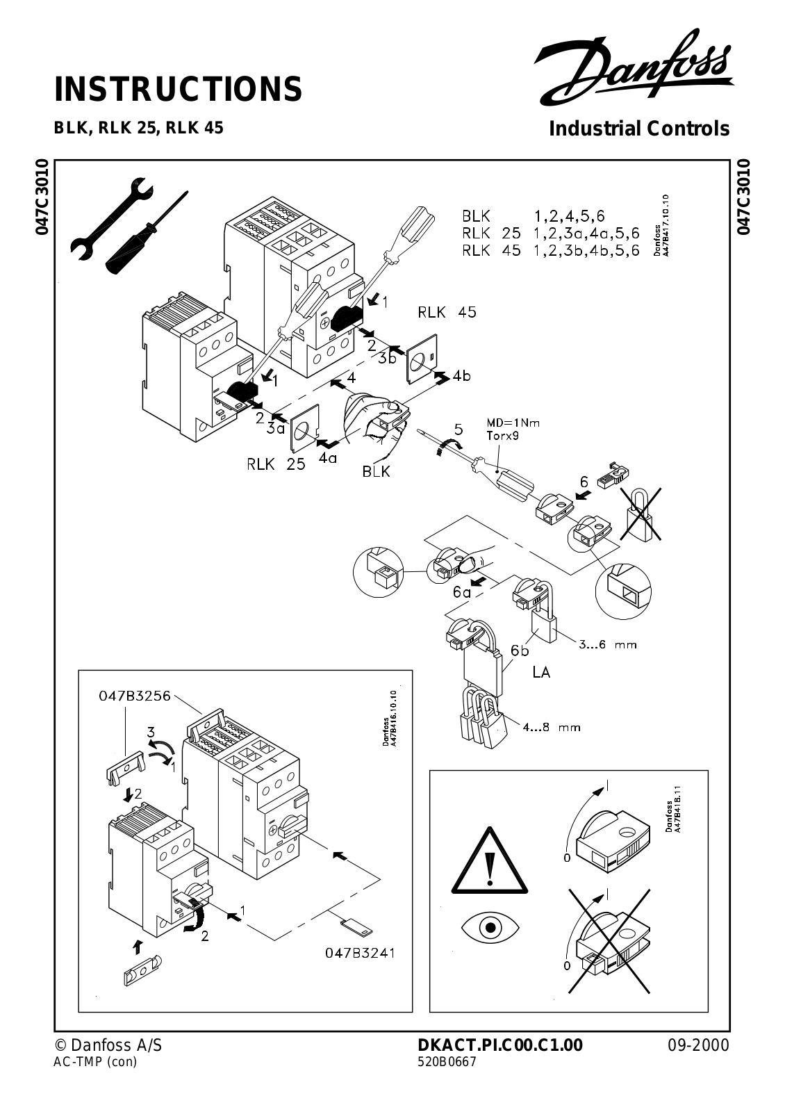 Danfoss BLK, RLK 25, RLK 45 Installation guide