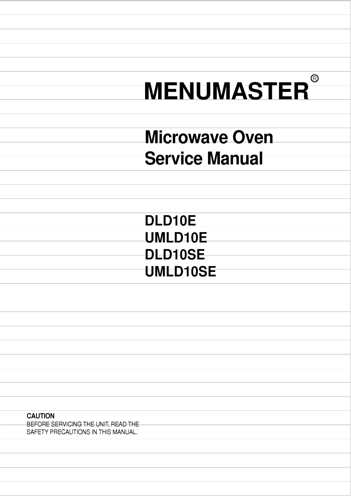 Menumaster Umld10e Service Manual