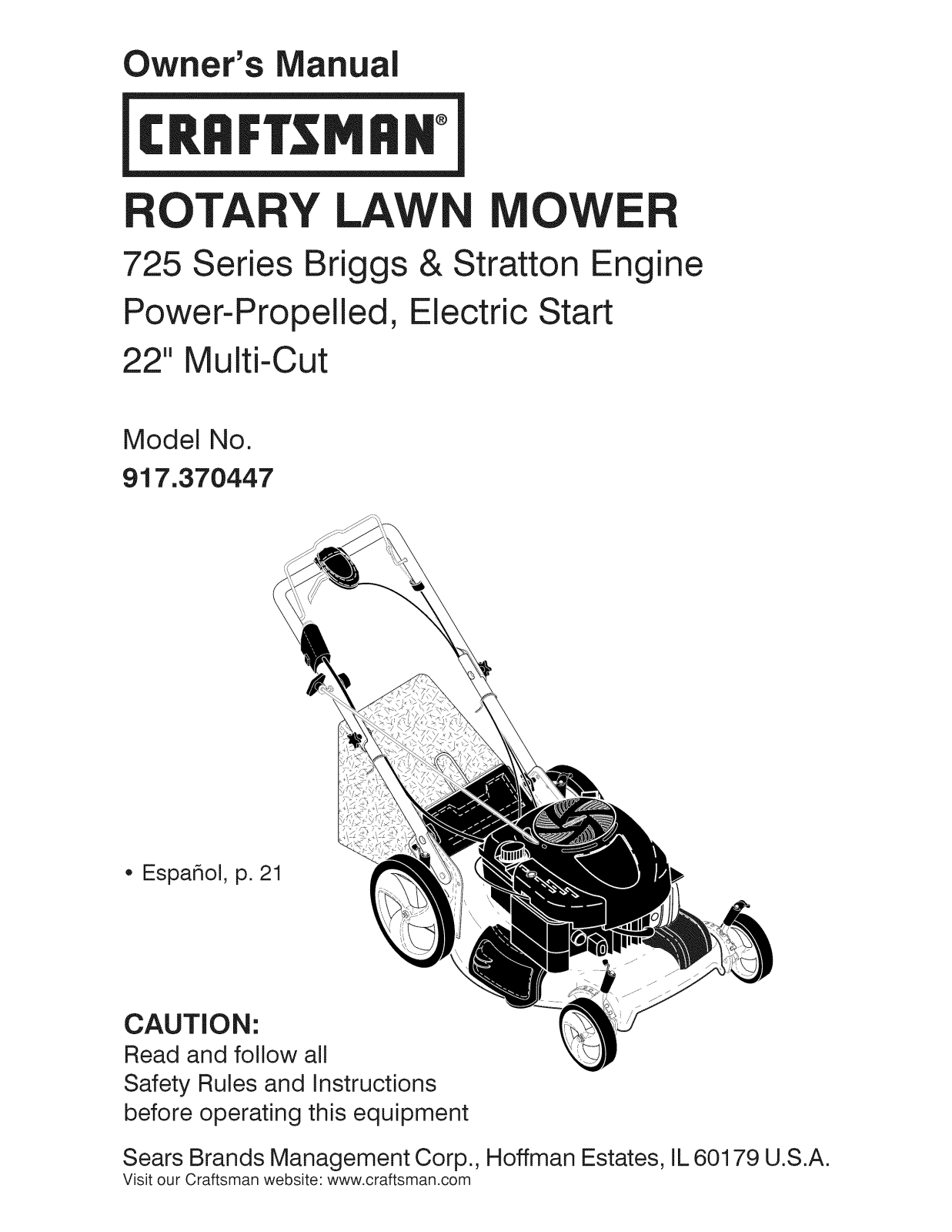 Craftsman 917370447 Owner’s Manual