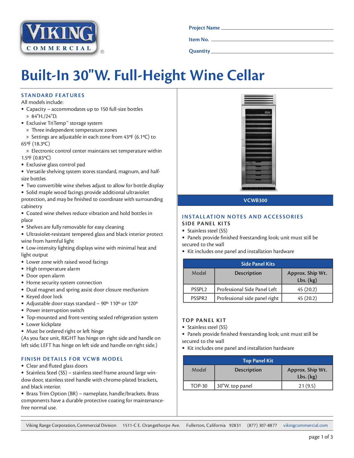 Viking PSSPL2 User Manual