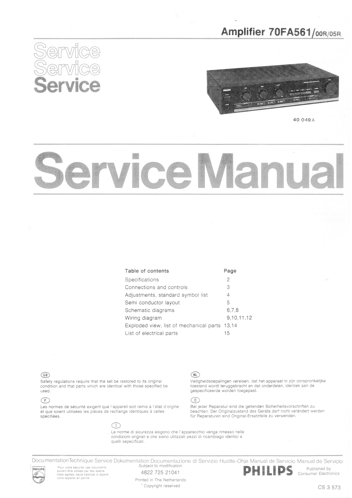 Philips FA-561 Service manual