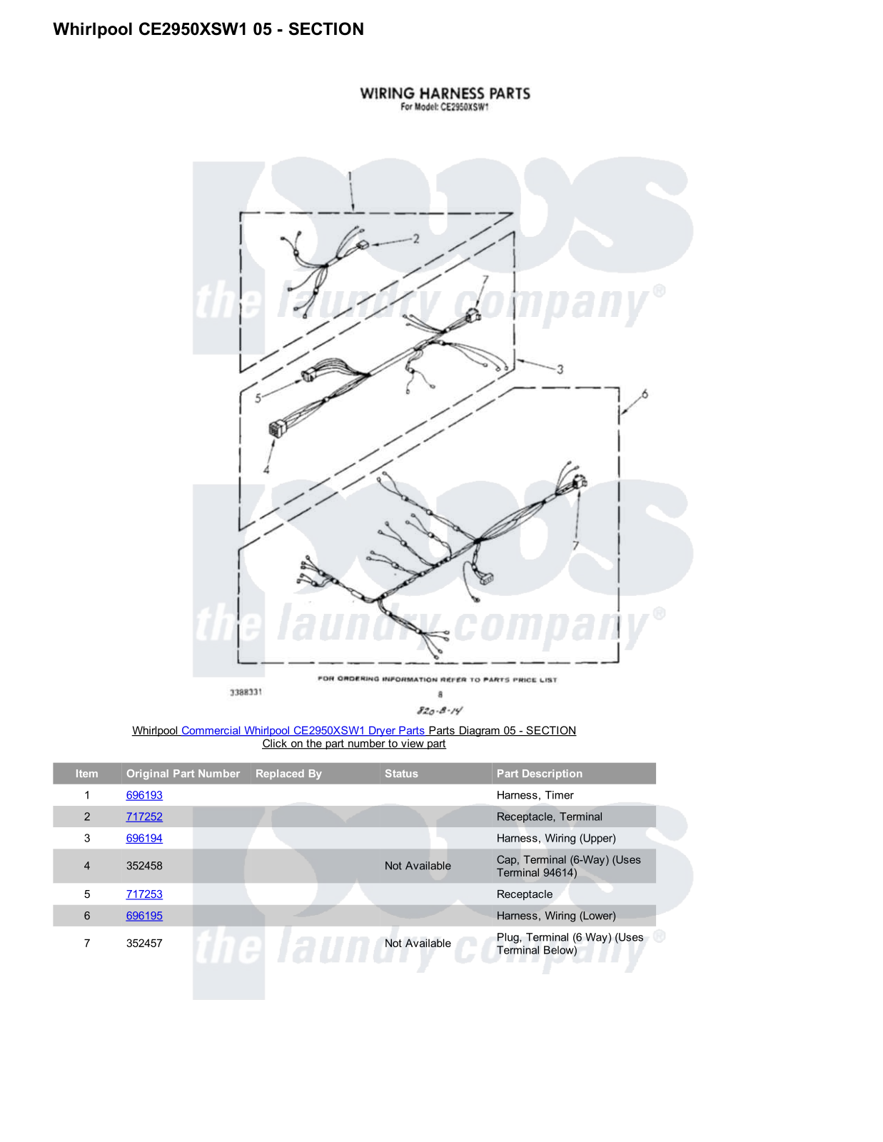 Whirlpool CE2950XSW1 Parts Diagram