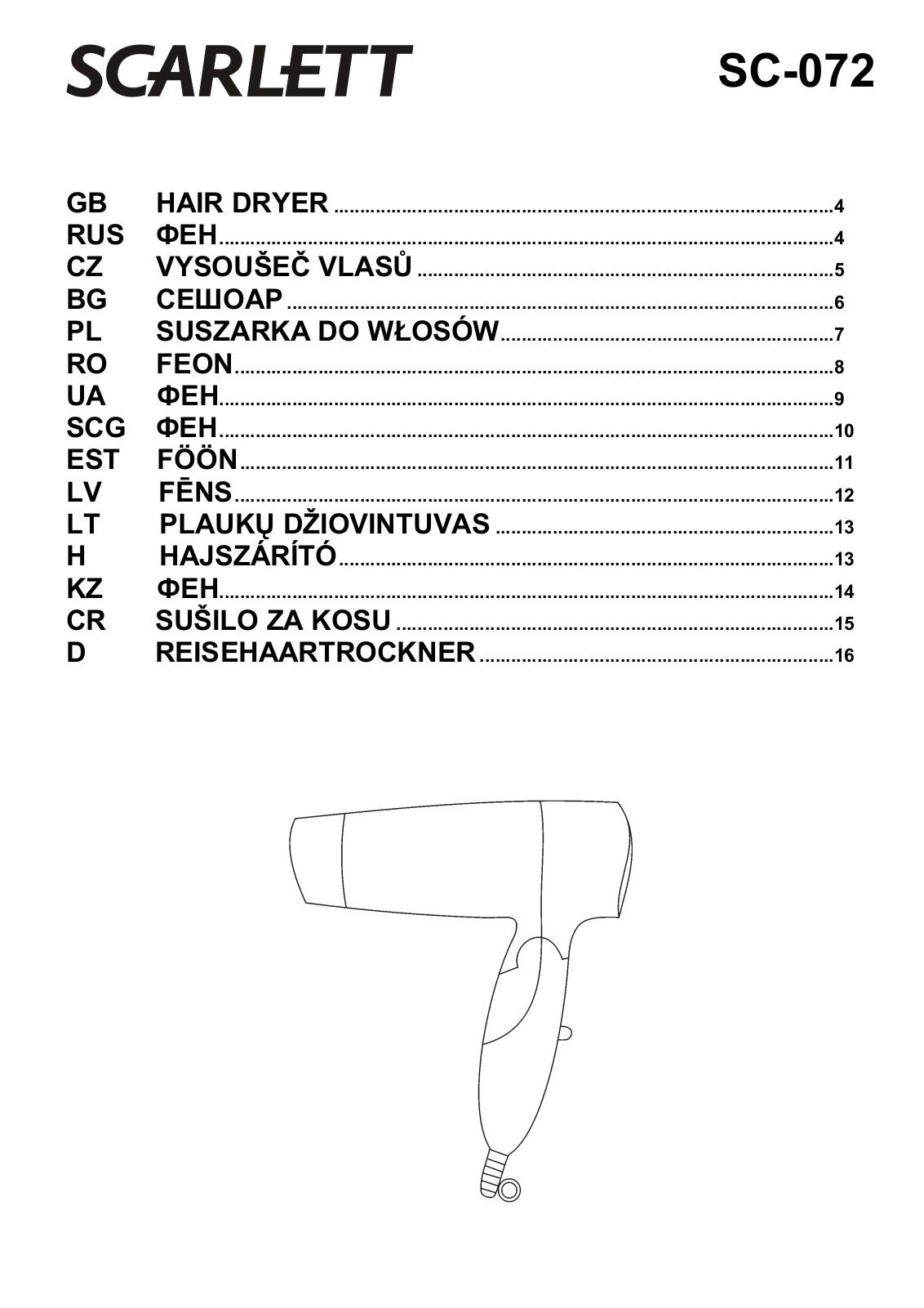 Scarlett SC-072 User Manual