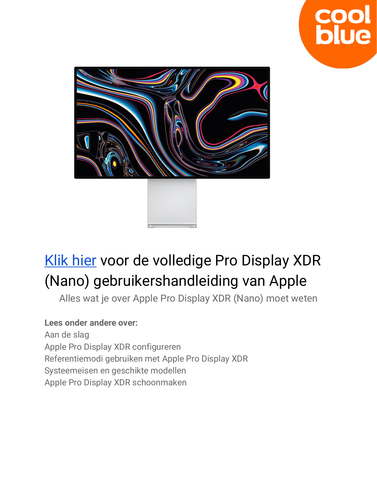 Apple Pro display XDR User manual