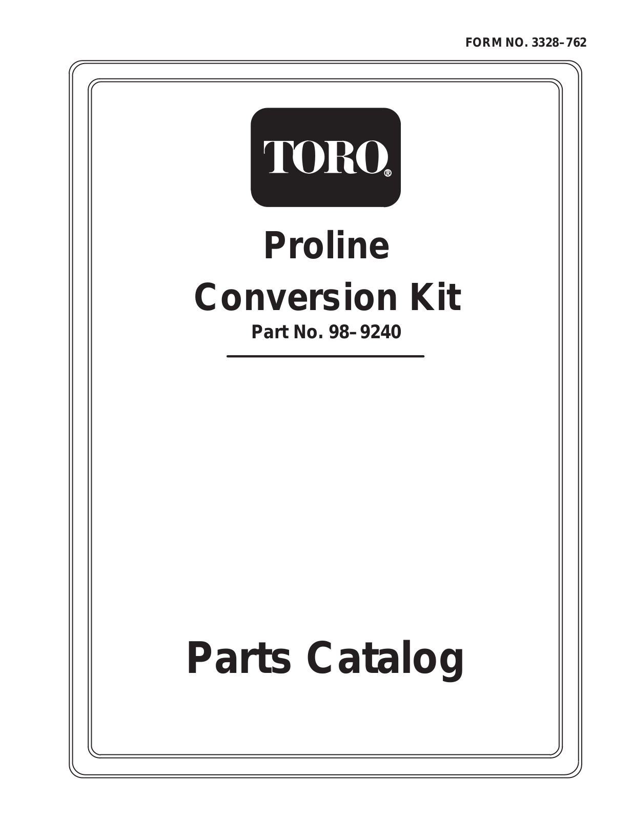 Toro 98-9240 Parts Catalogue