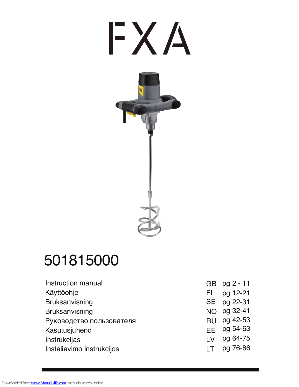 FXA 501815000, R6211A User Manual