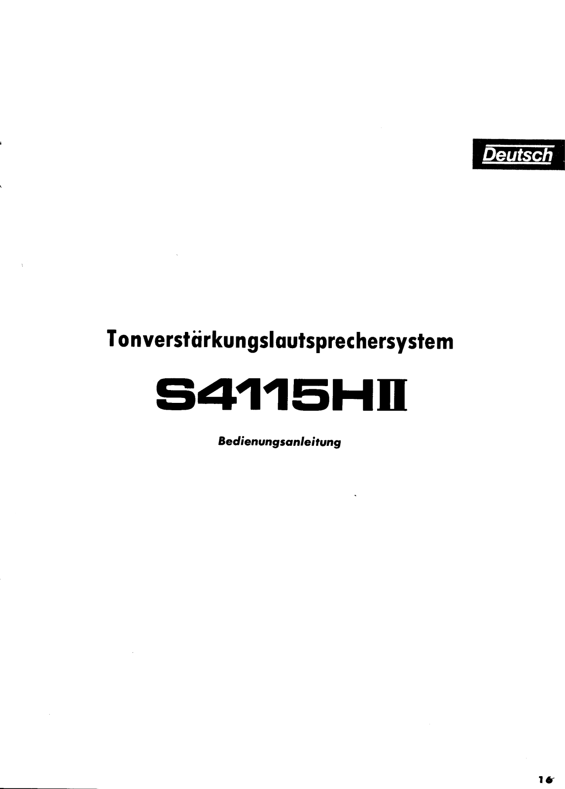 Yamaha S4115HII User Manual