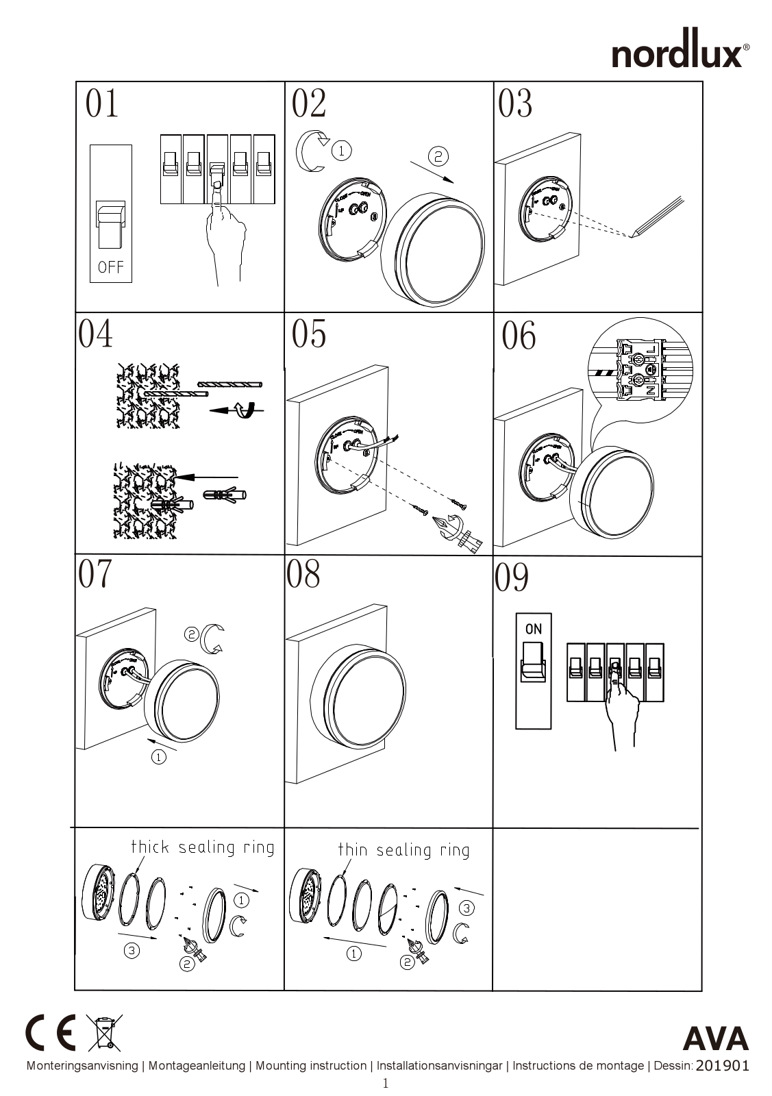 Nordlux Ava Assembly instructions