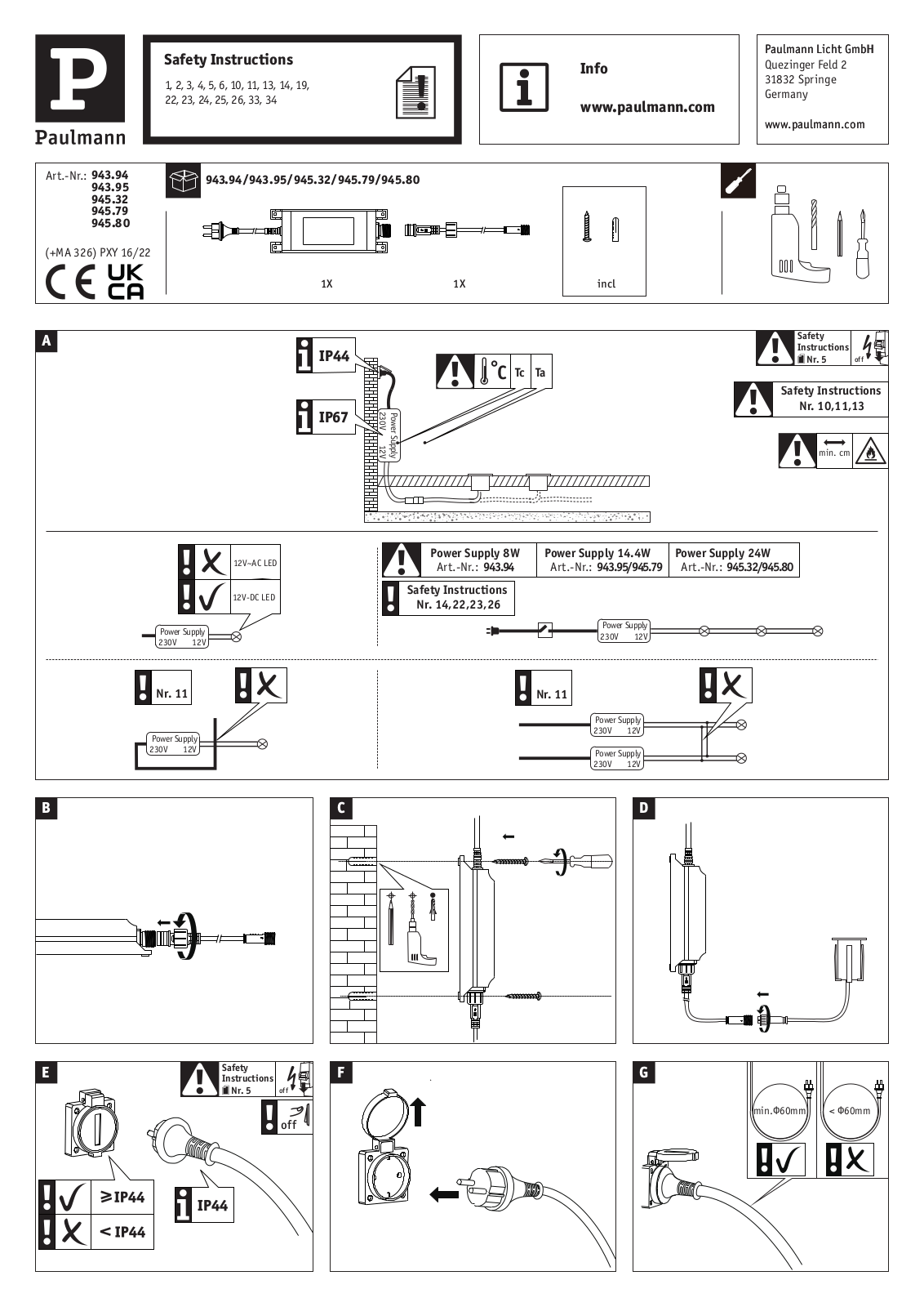 PAULMANN PLM 94580 Instructions - ManualMachine.com