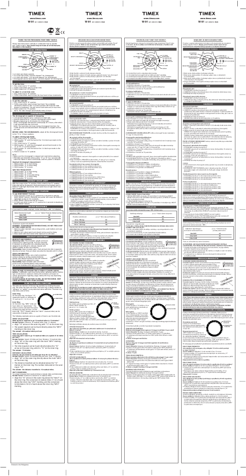 Timex W-91 User Manual