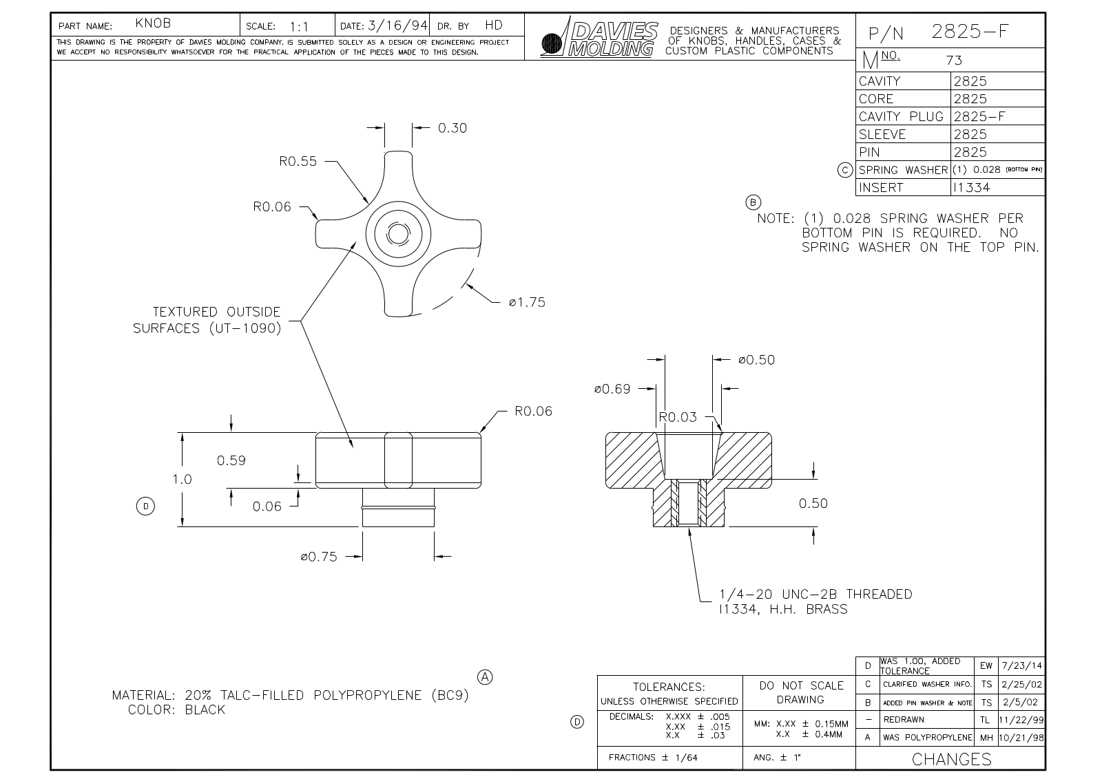 Davies Molding 2825-F Reference Drawing