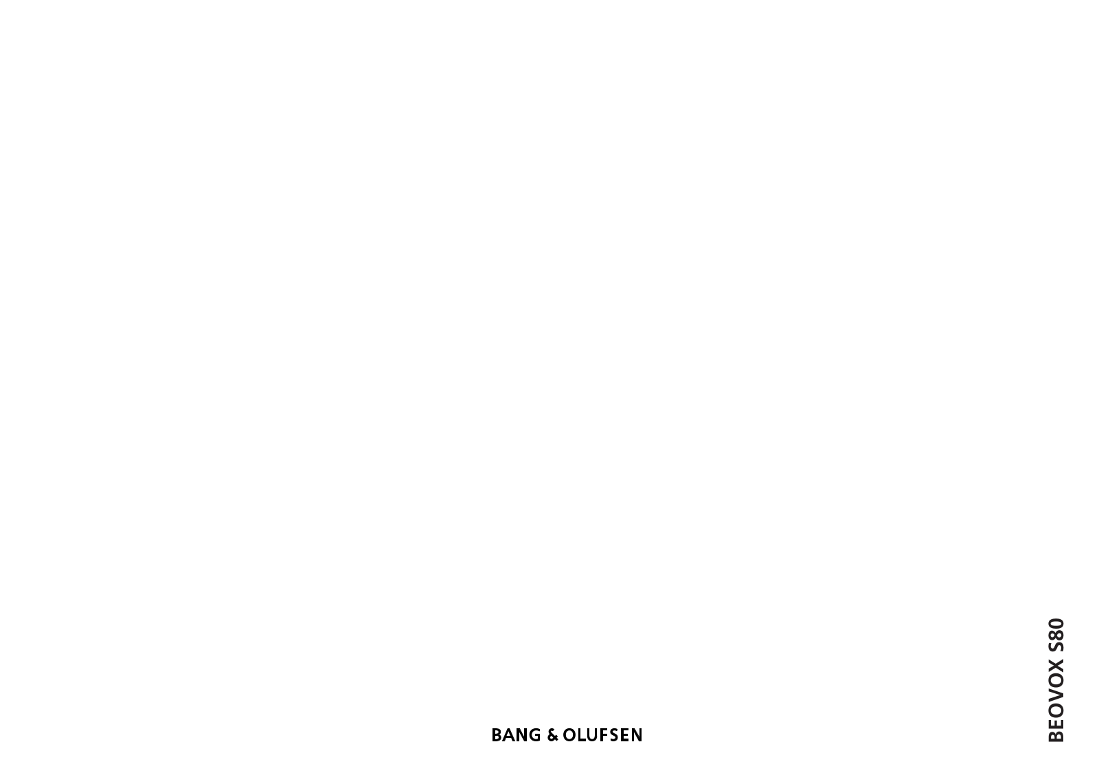 Bang Olufsen S-80 Owners Manual