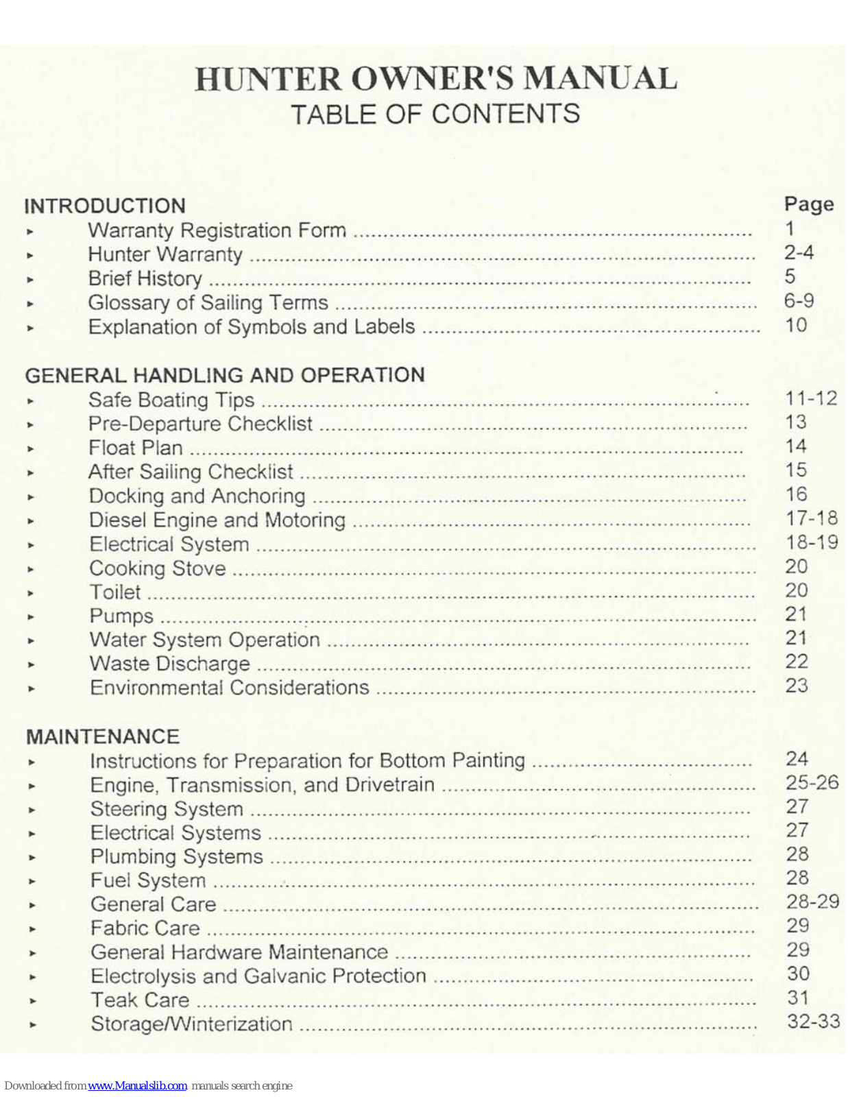 Hunter 430 Owner's Manual - ManualMachine.com
