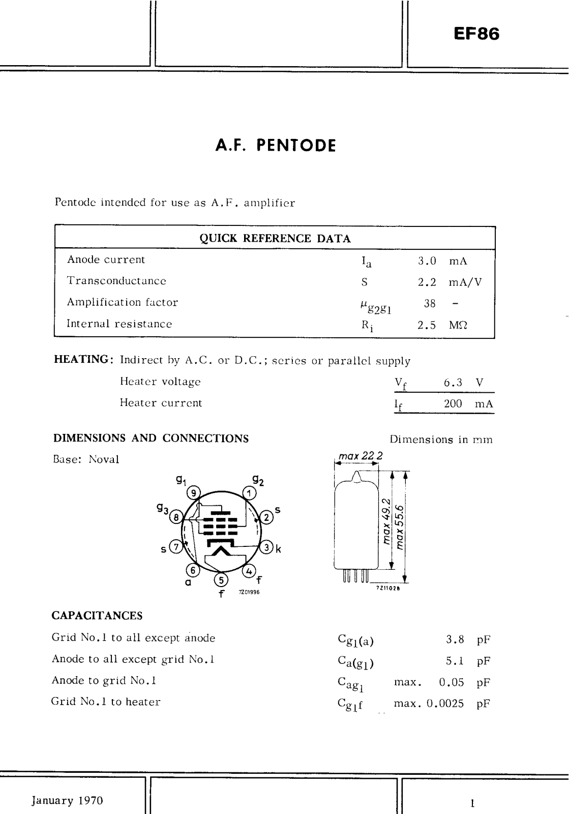 Philips ef86 DATASHEETS