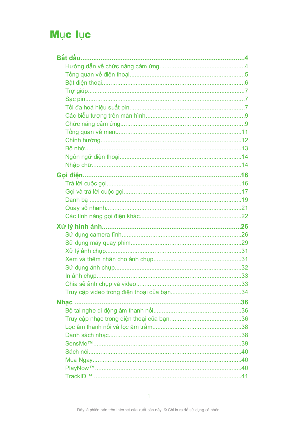 SONY Aino U10 User Manual