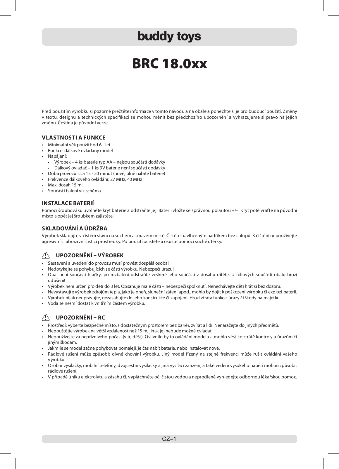 RC BRC 18.040 User Manual