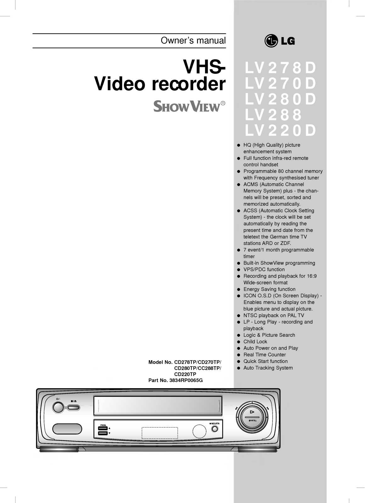 LG LV220D User Manual