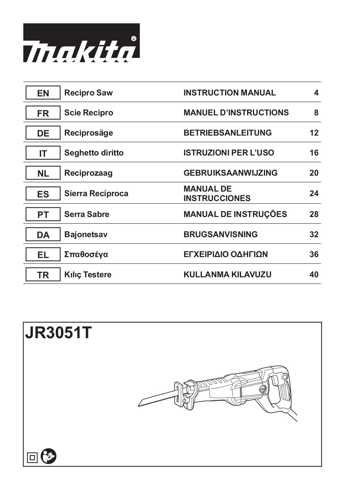 Makita JR3051TK User manual