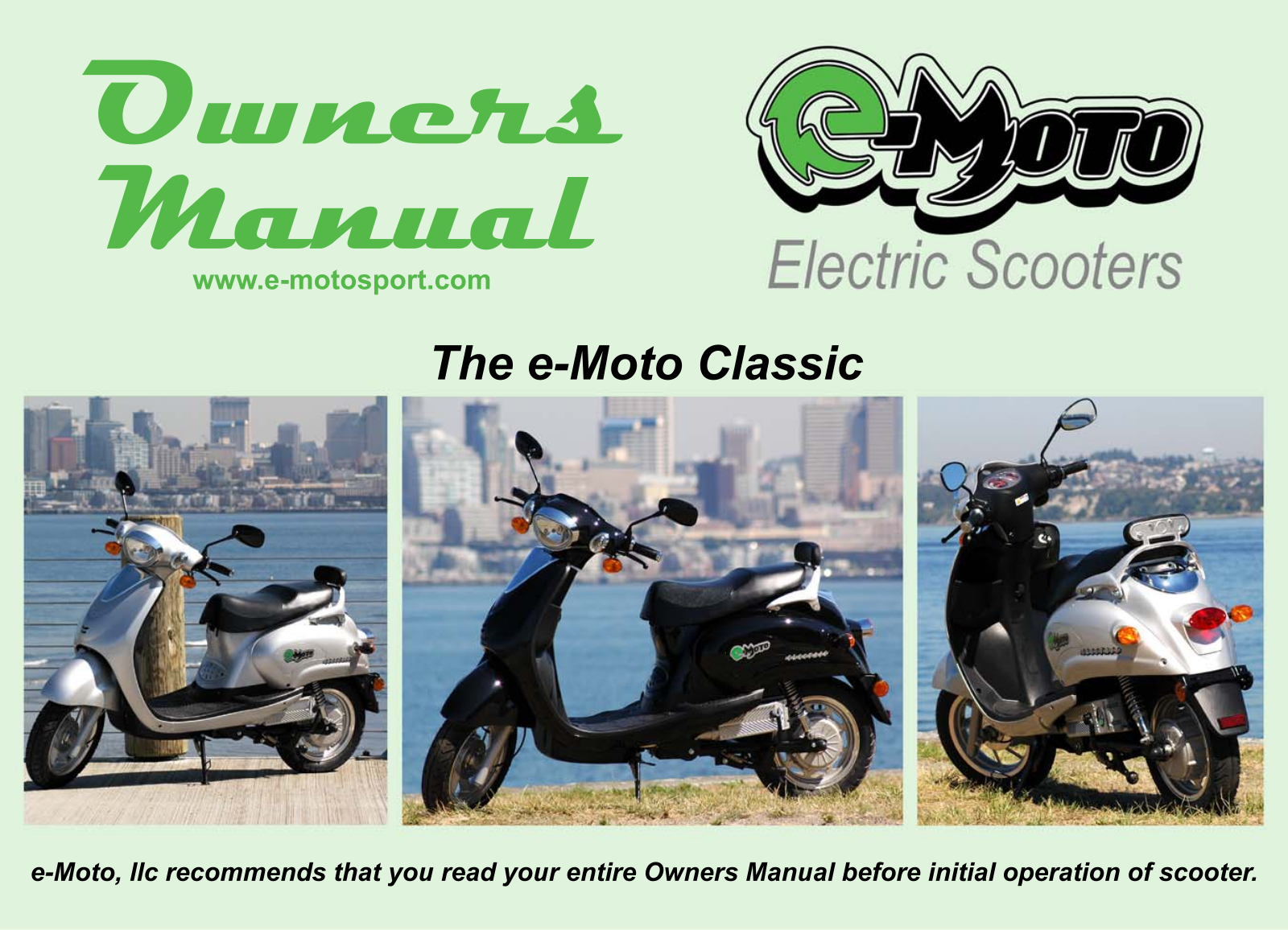 E-MOTO Classic Owner's Manual