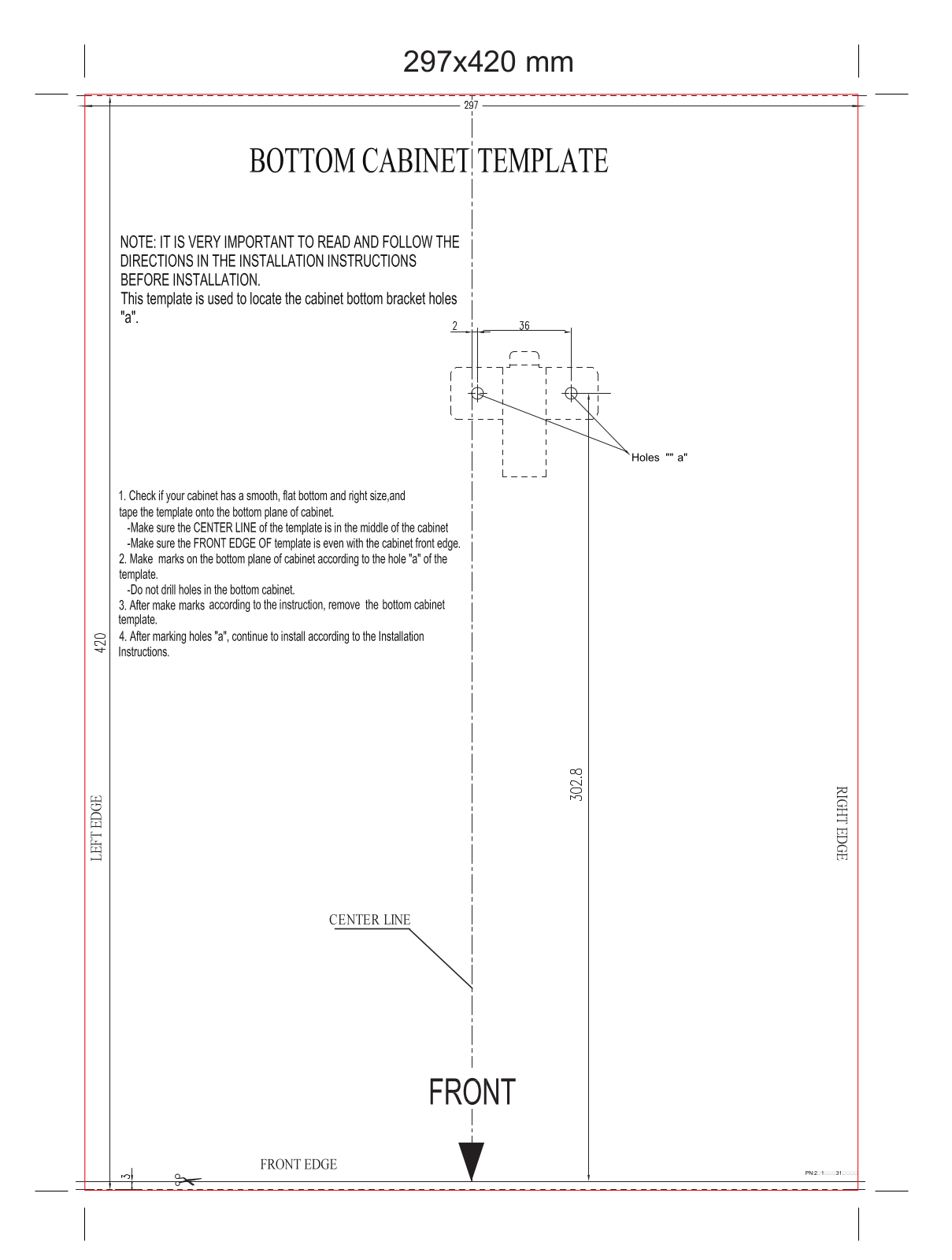 Smeg FMI017X Installation template