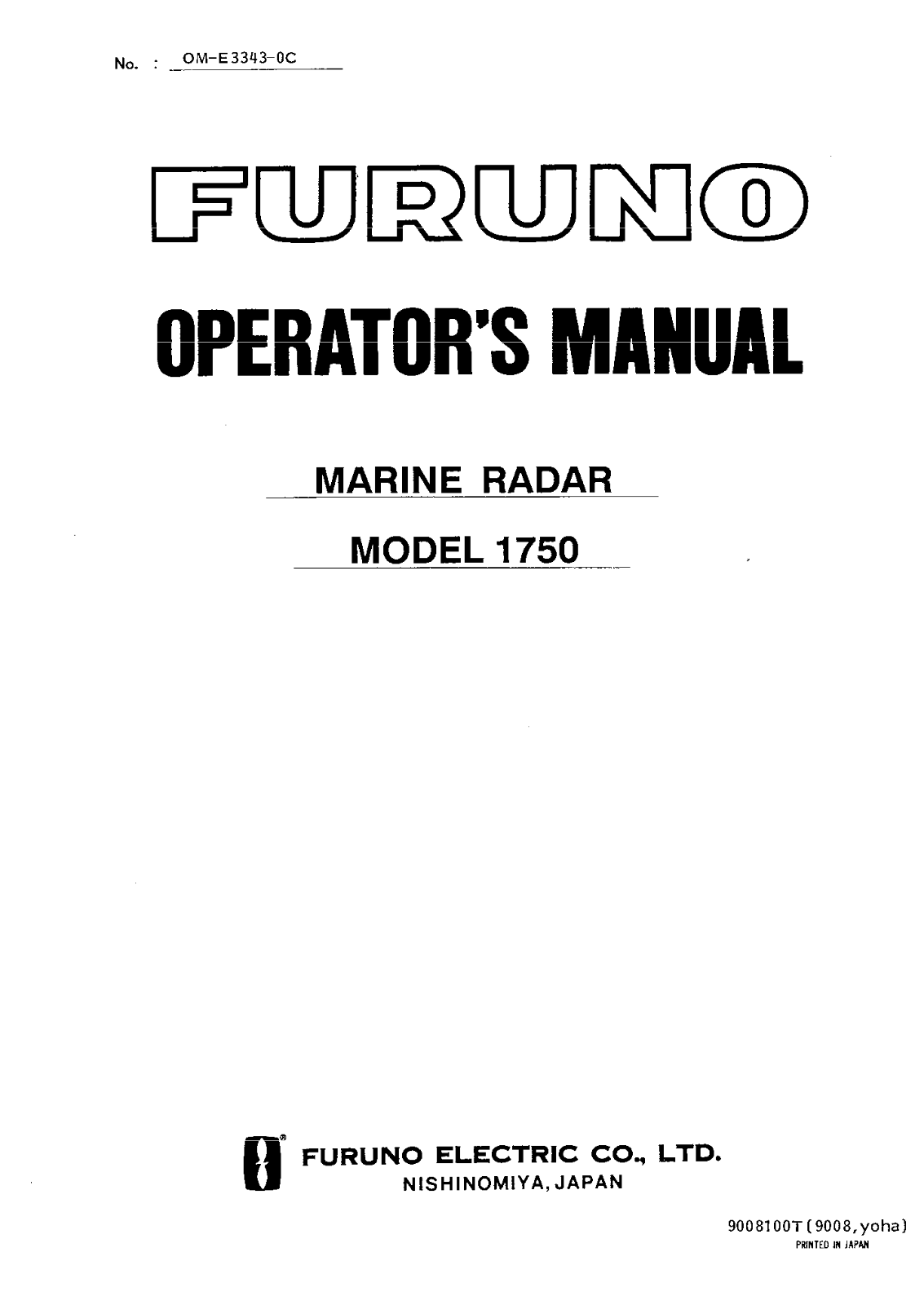 Furuno 1750 User Manual