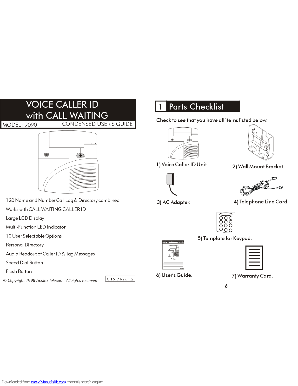 Aastra 9090 Condensed User's Manual