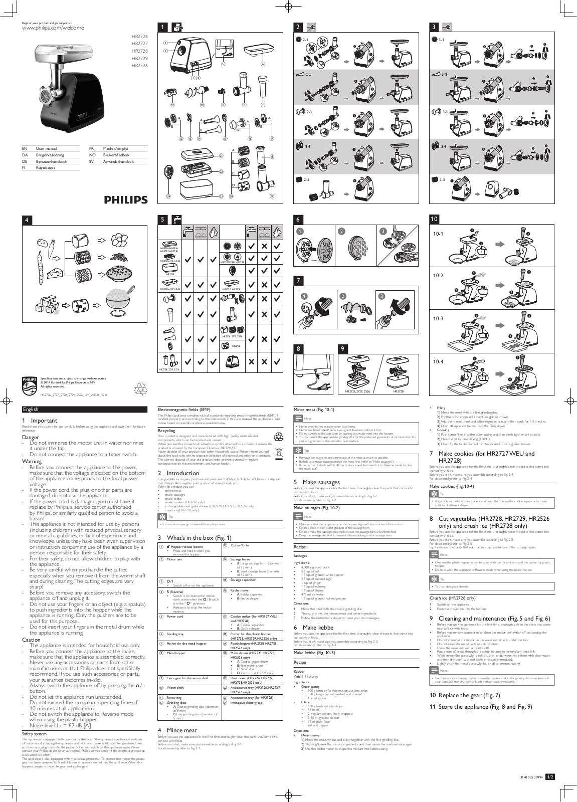 Philips Viva Collection Fleischwolf User Manual