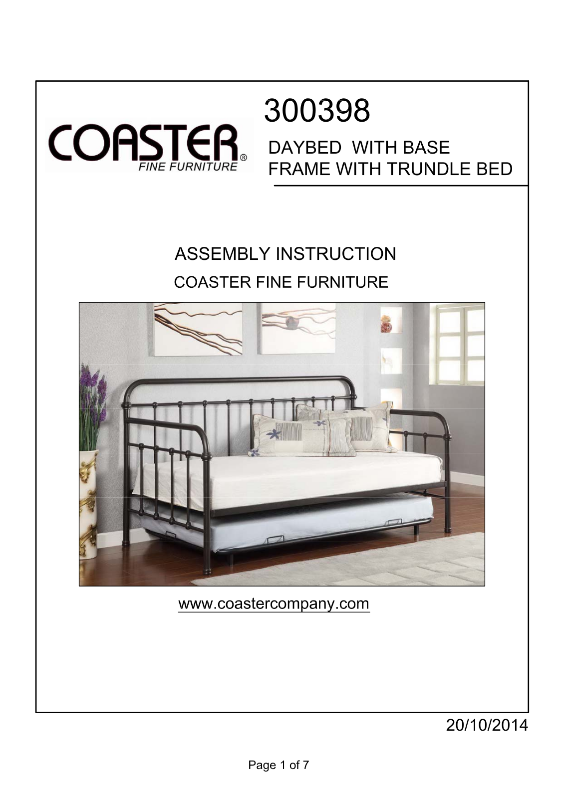 Coaster 300398 Assembly Guide - ManualMachine.com