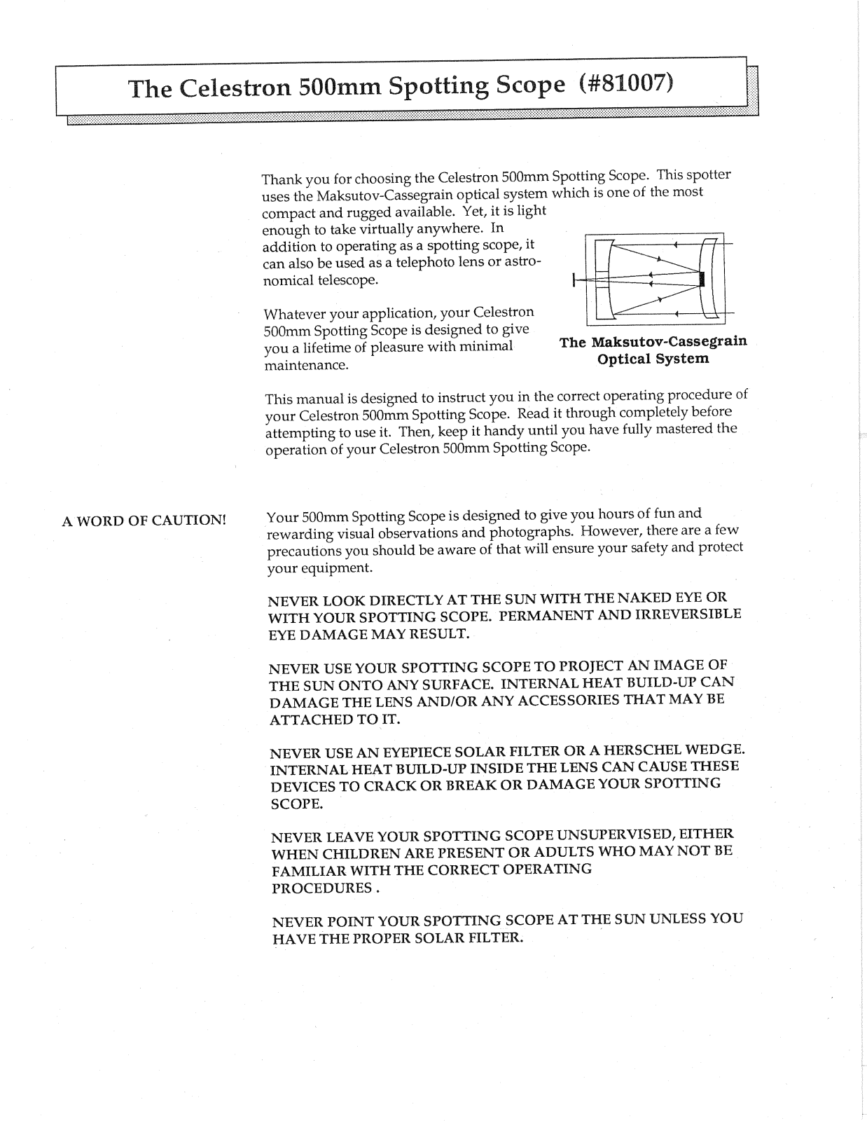 Celestron 81007 User Manual