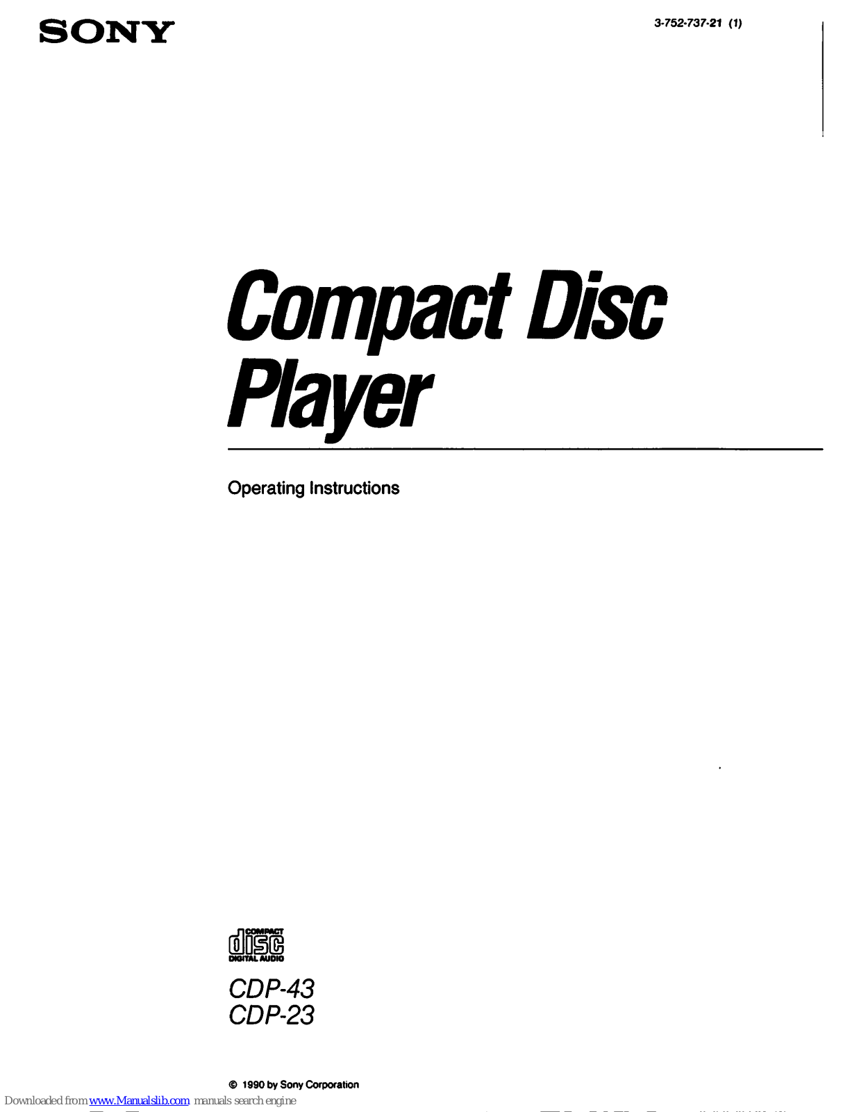 Sony CDP-23 Operating Instructions Manual - ManualMachine.com