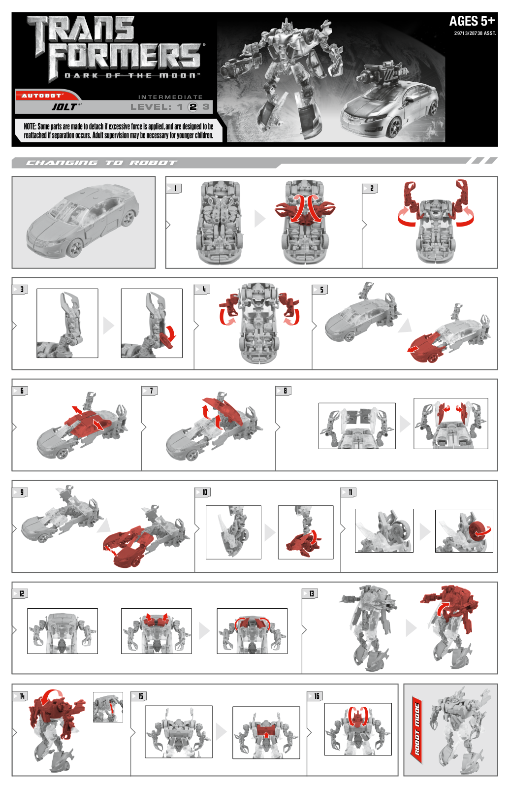 HASBRO TRANSFORMERS MECHTECH Deluxe Class JOLT User Manual