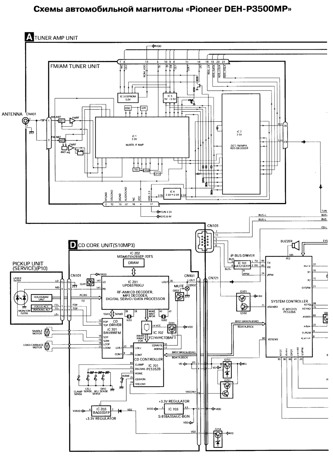 Pioneer DEH-P3500MP Schematic