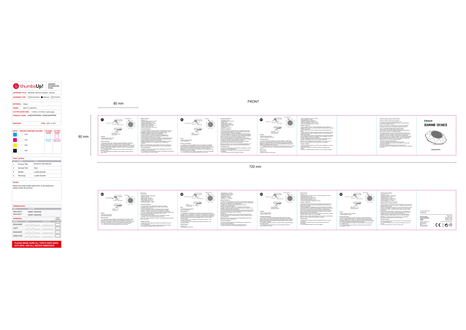 THUMBS UP DIABTSPKPRM User Manual