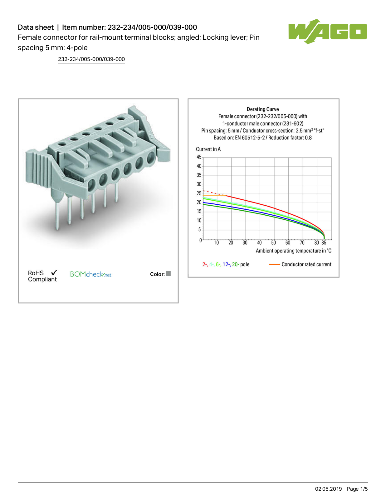 Wago 232-234/005-000/039-000 Data Sheet