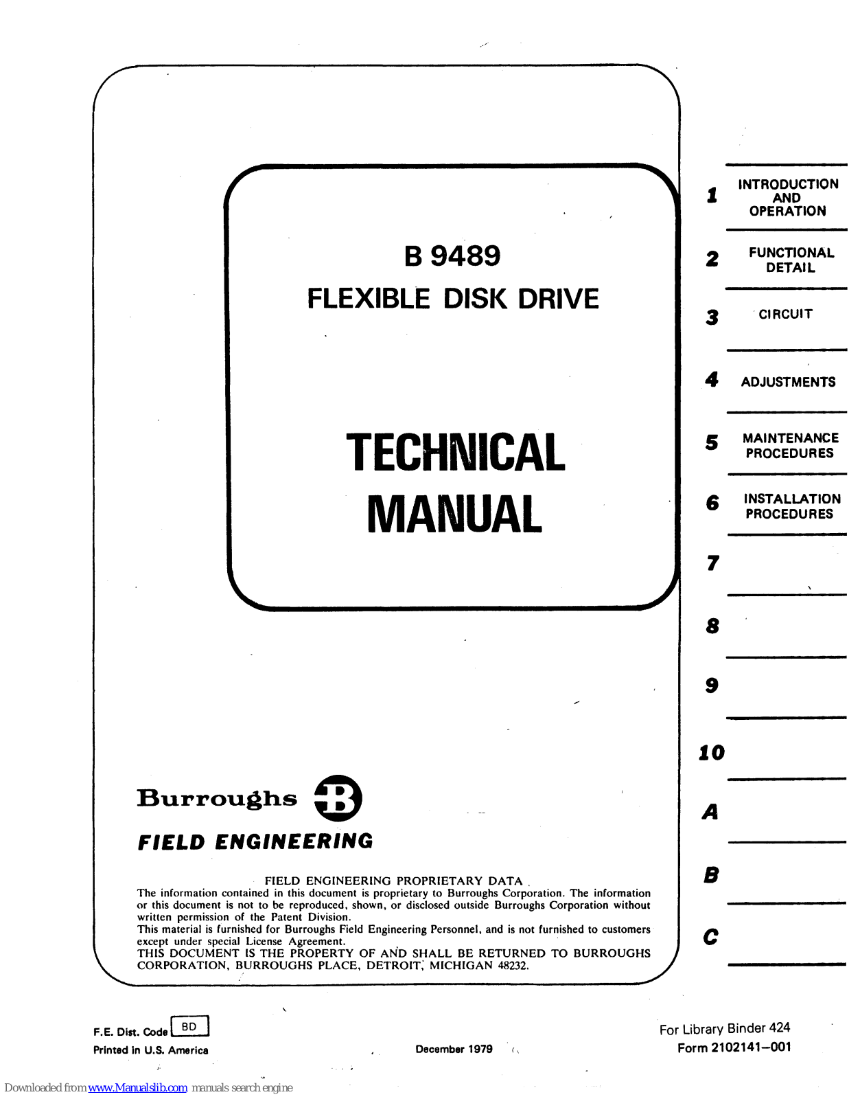burroughs B 9489 Technical Manual - ManualMachine.com