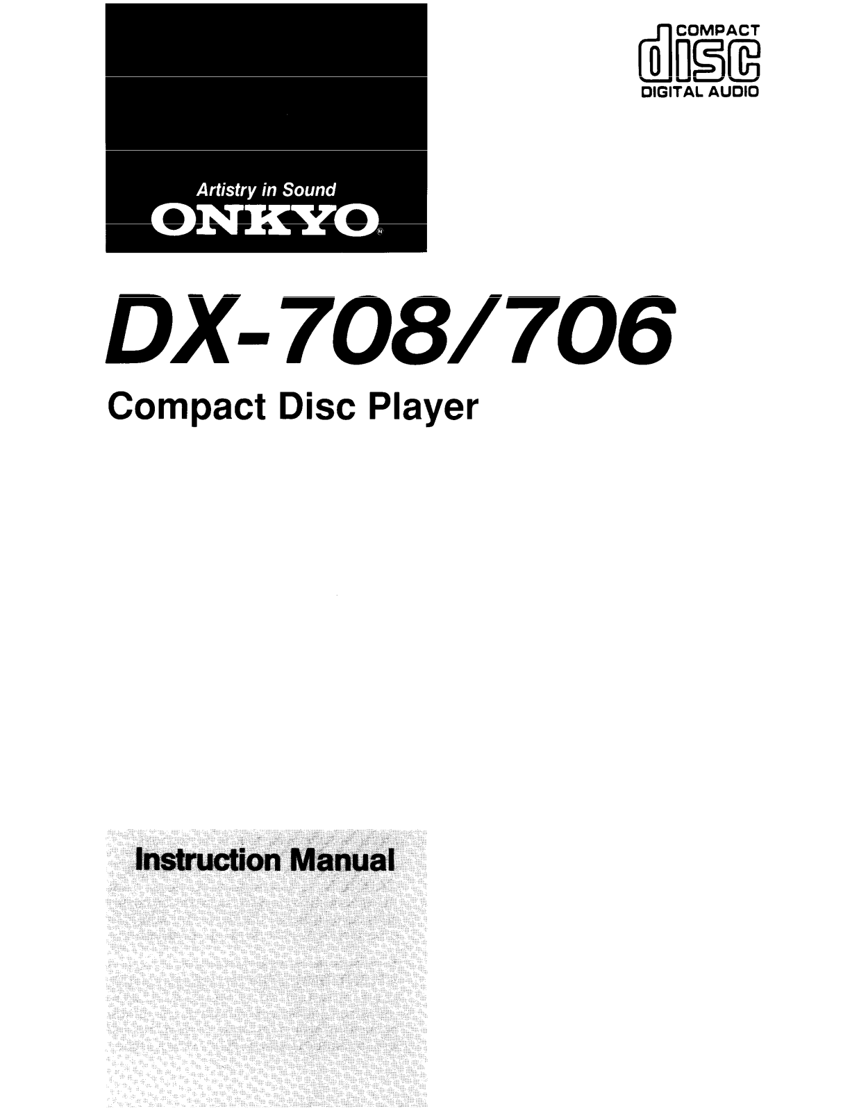 Onkyo DX-708 Owners manual