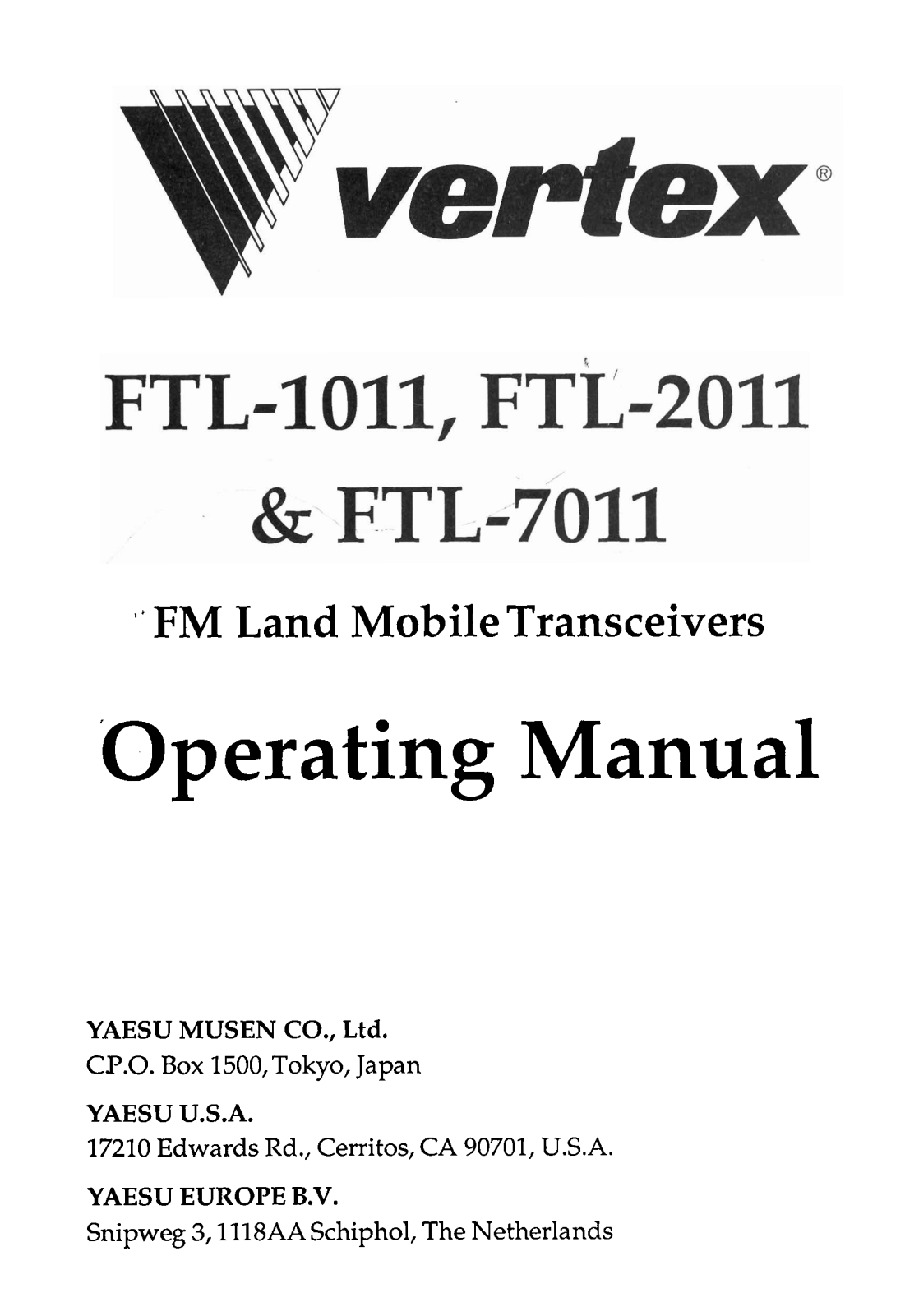 Vertex FTL-1011, FTL-2011, FTL-7011 User guide - ManualMachine.com
