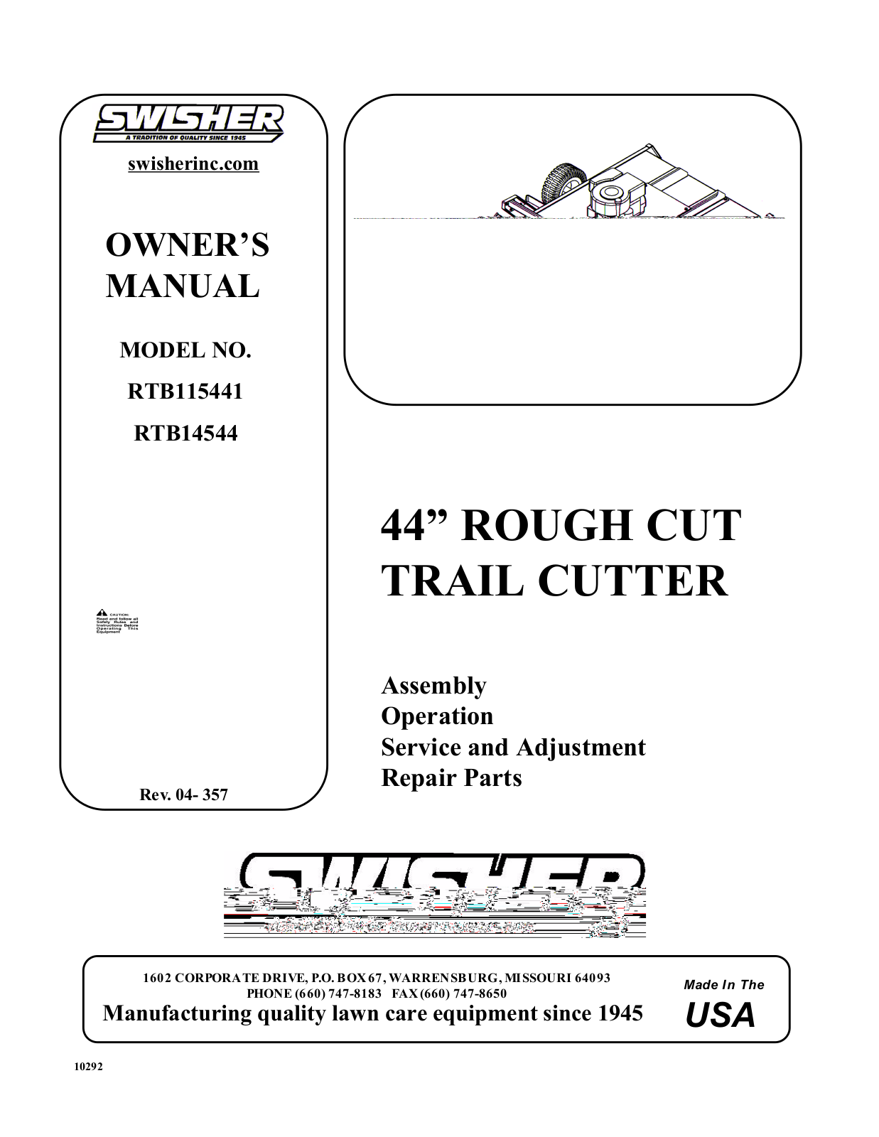 BCS RTB14544 User Manual