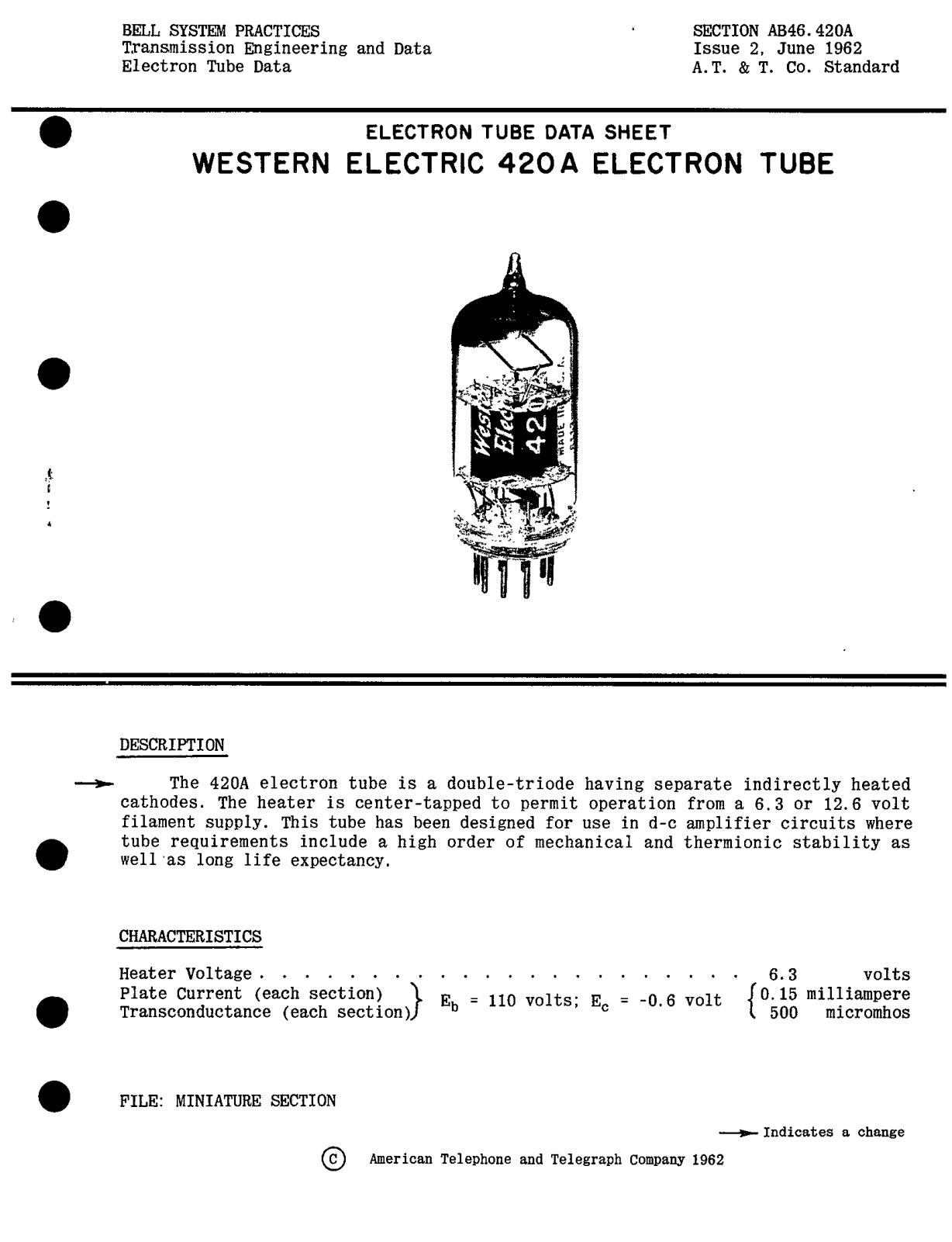 Western Electric 420-A Brochure