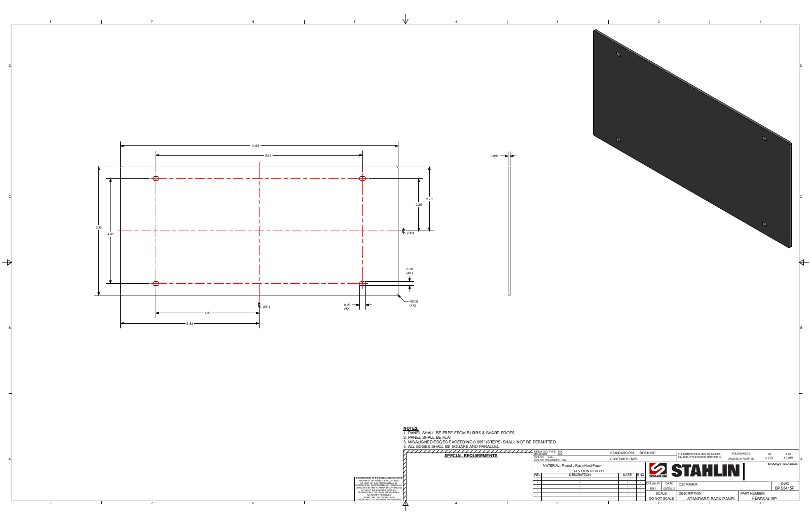 Stahlin BPS3415P Reference Drawing