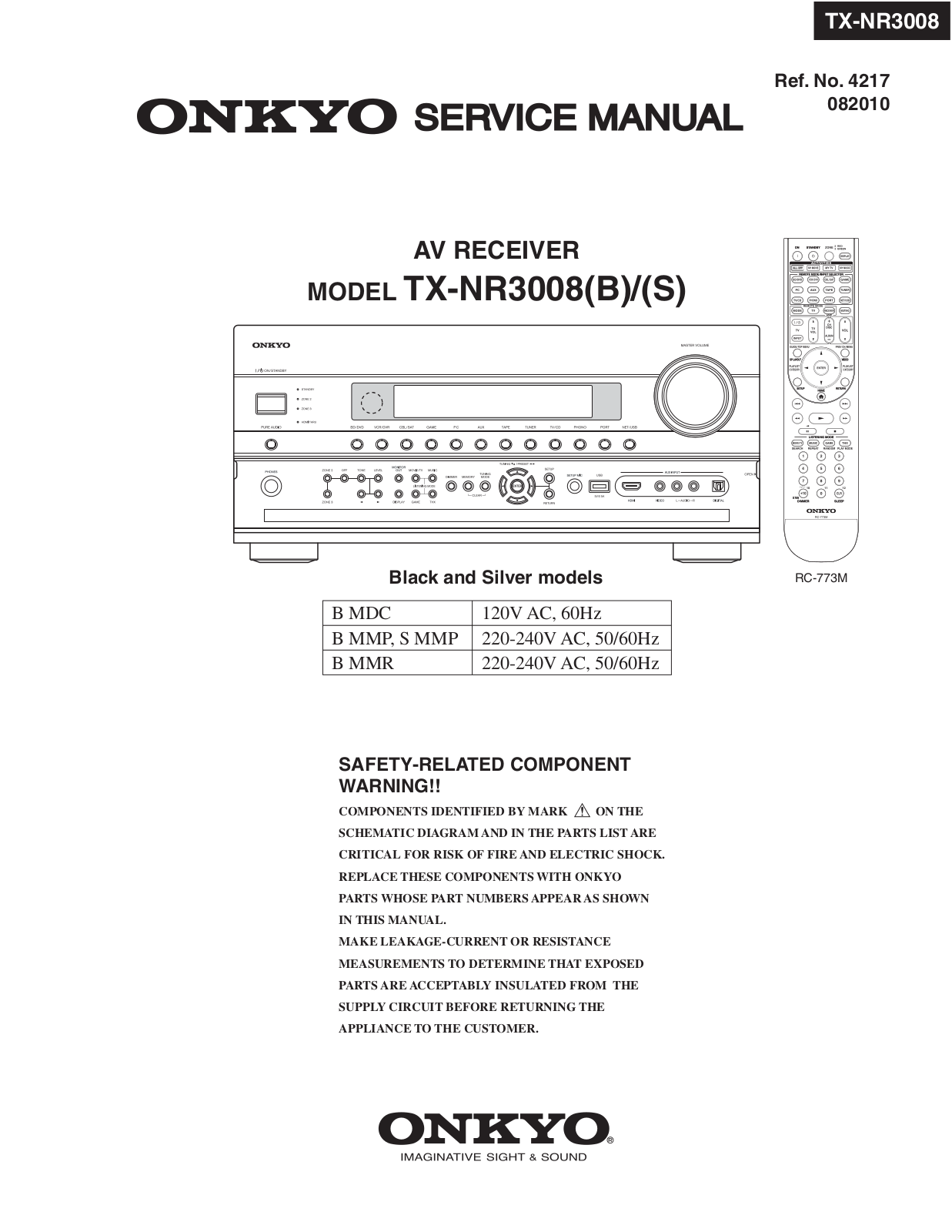 Onkyo TXNR-3008-BS Service Manual