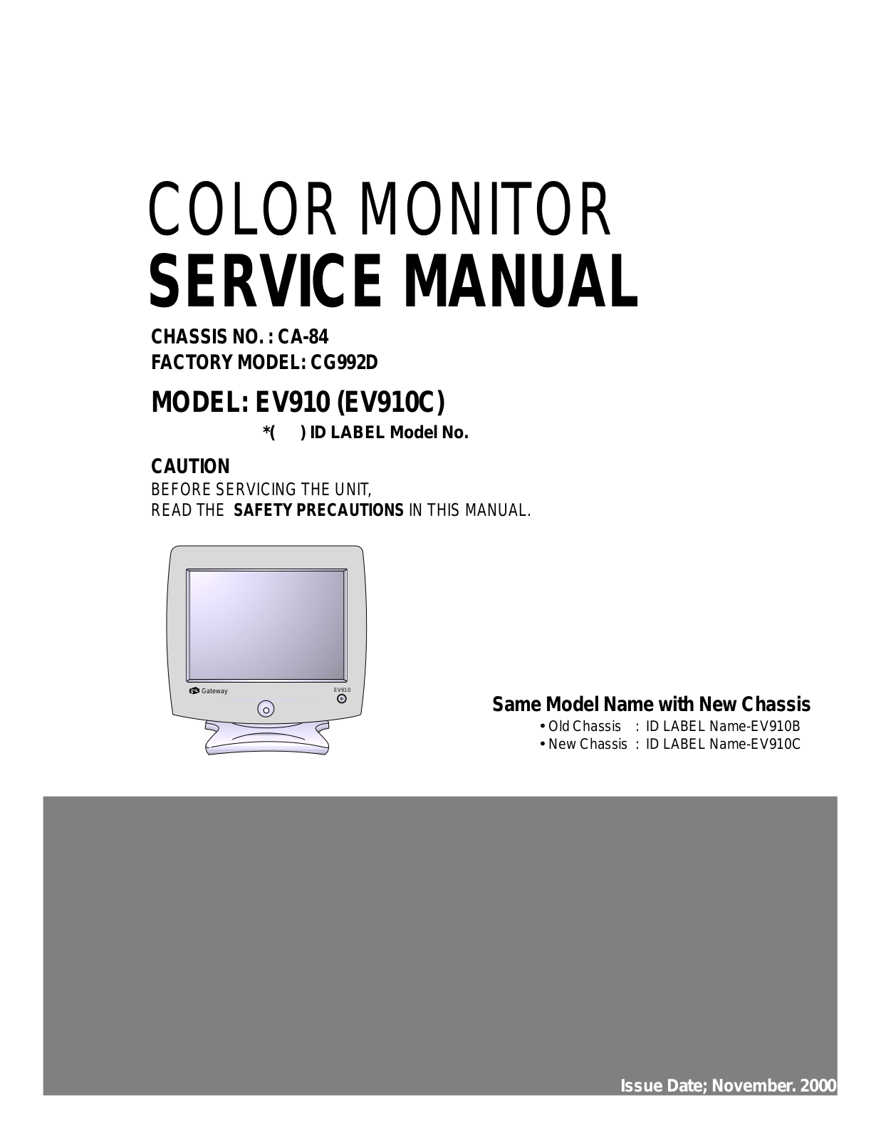 LG EV910, CA-84 Service Manual