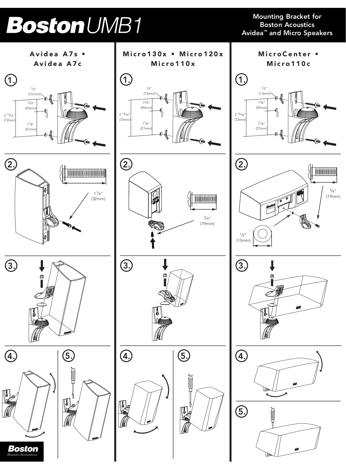 Boston acoustics UMB1 User Manual