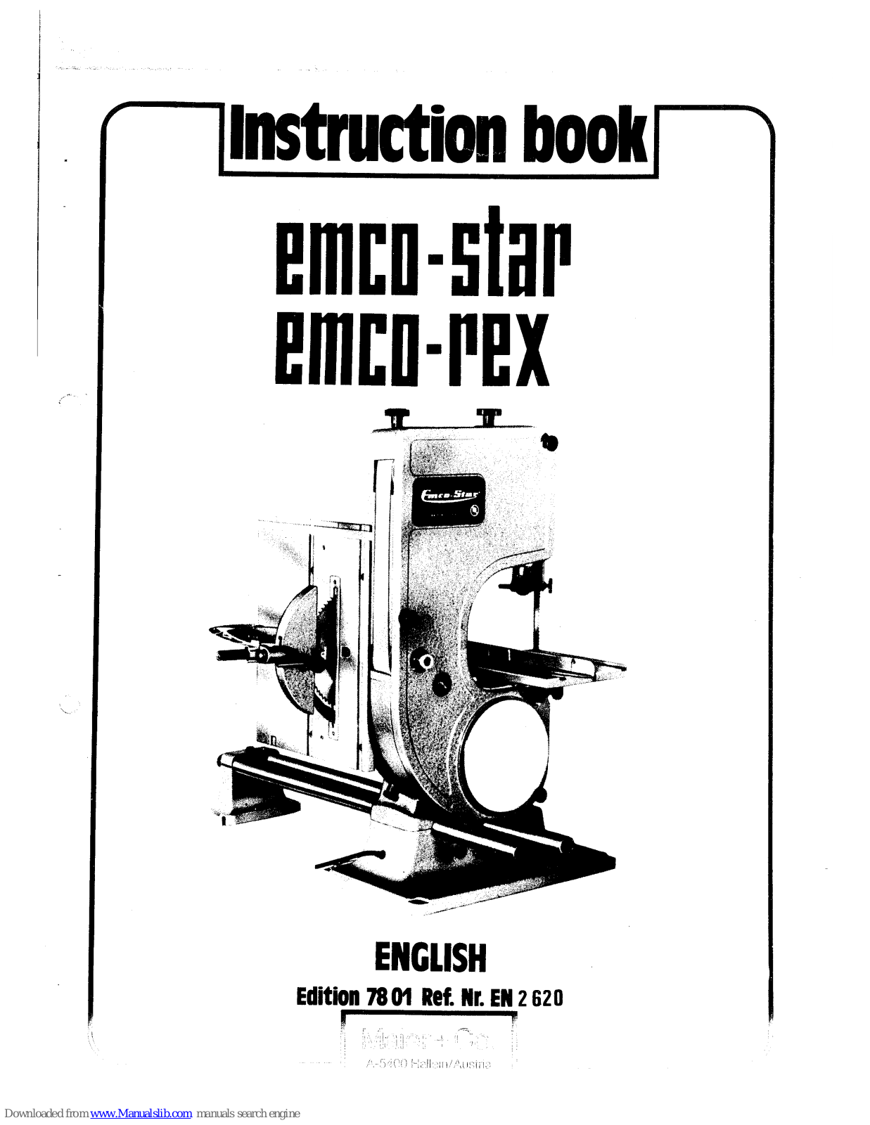 Emco rex, star Instruction Book - ManualMachine.com