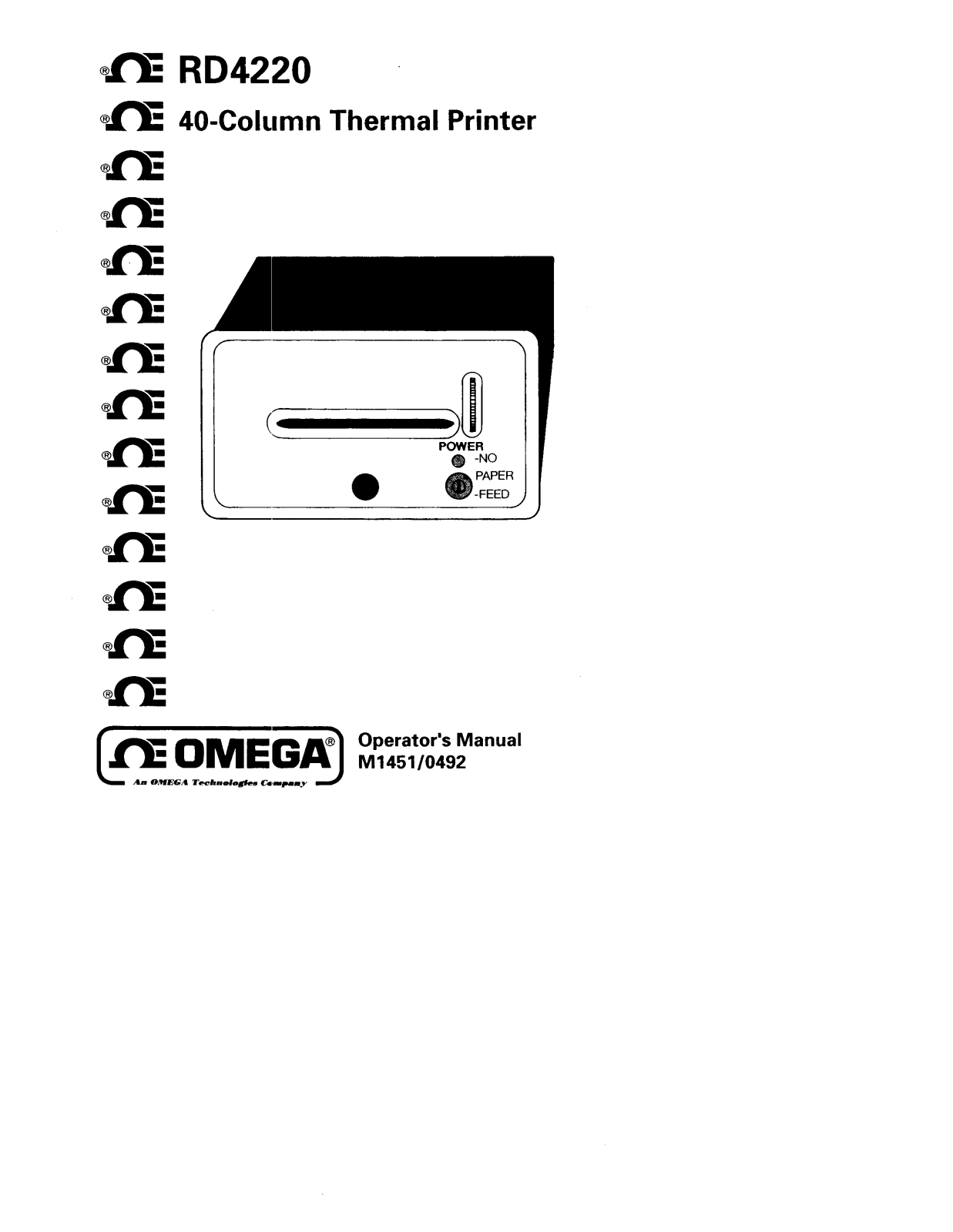 Omega Products RD4220 Installation  Manual
