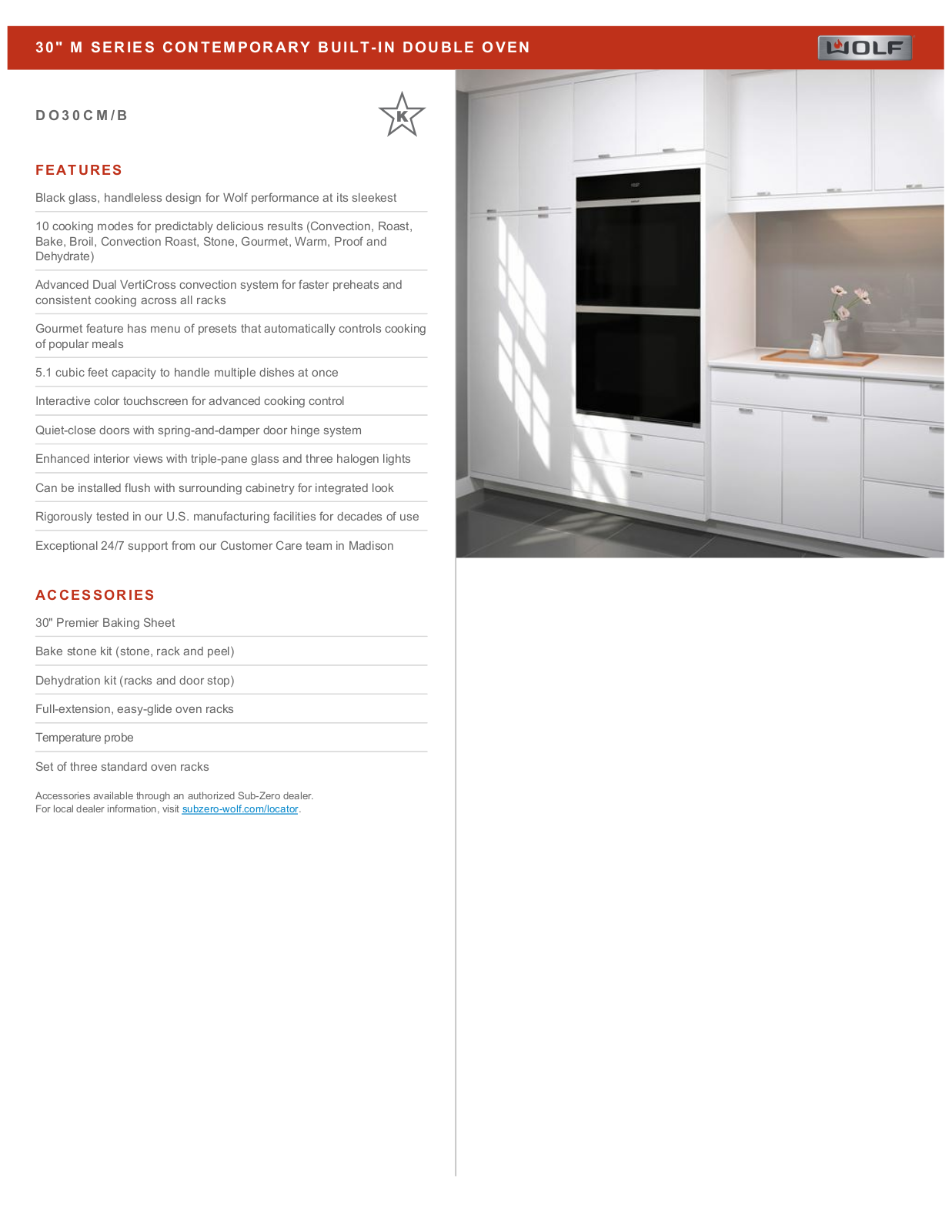 Wolf DO30CMB Specification Sheet