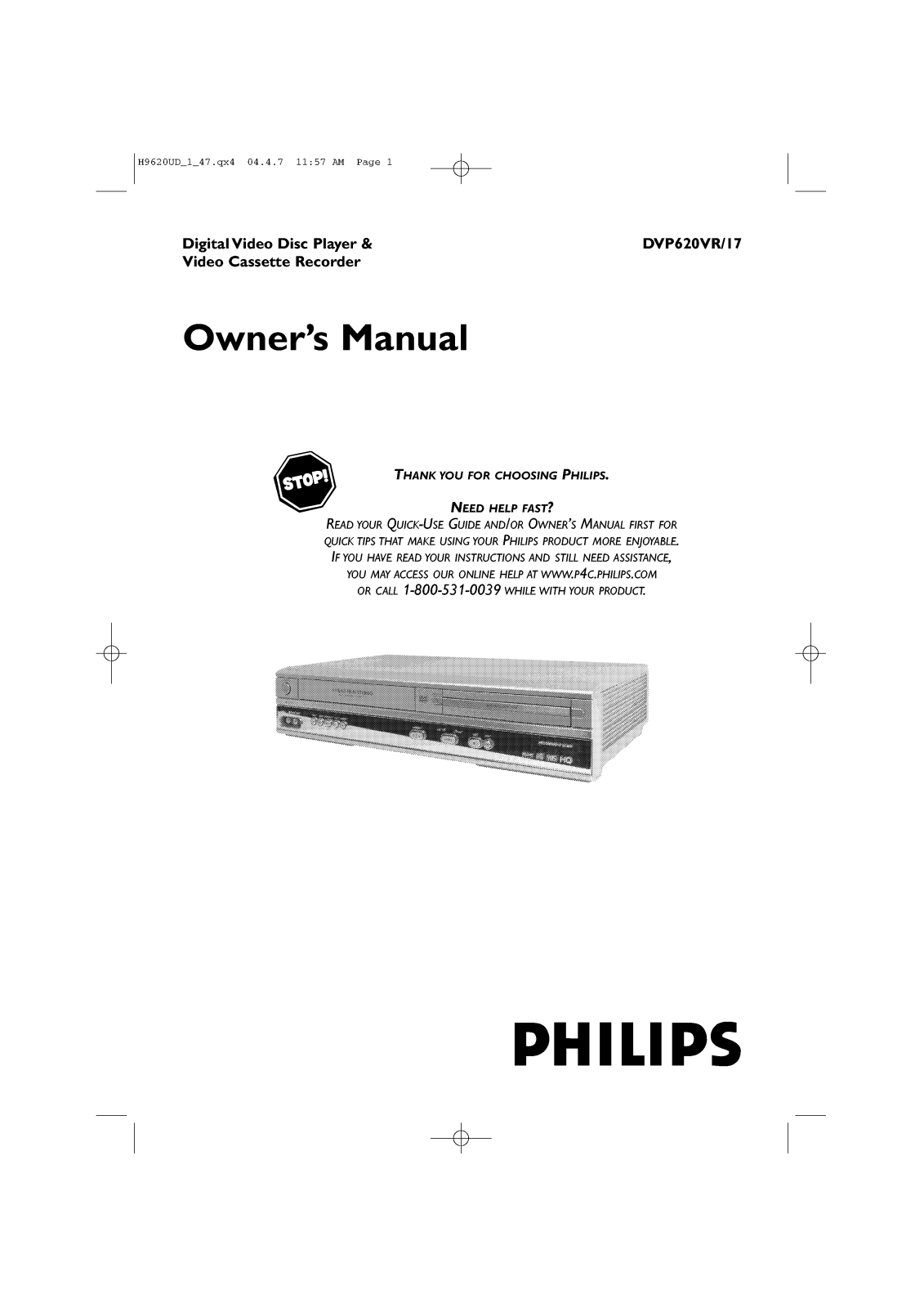 Philips DVP620VR/07 User Manual
