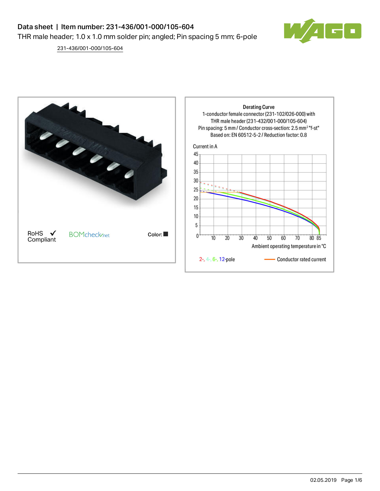 Wago 231-436/001-000/105-604 Data Sheet