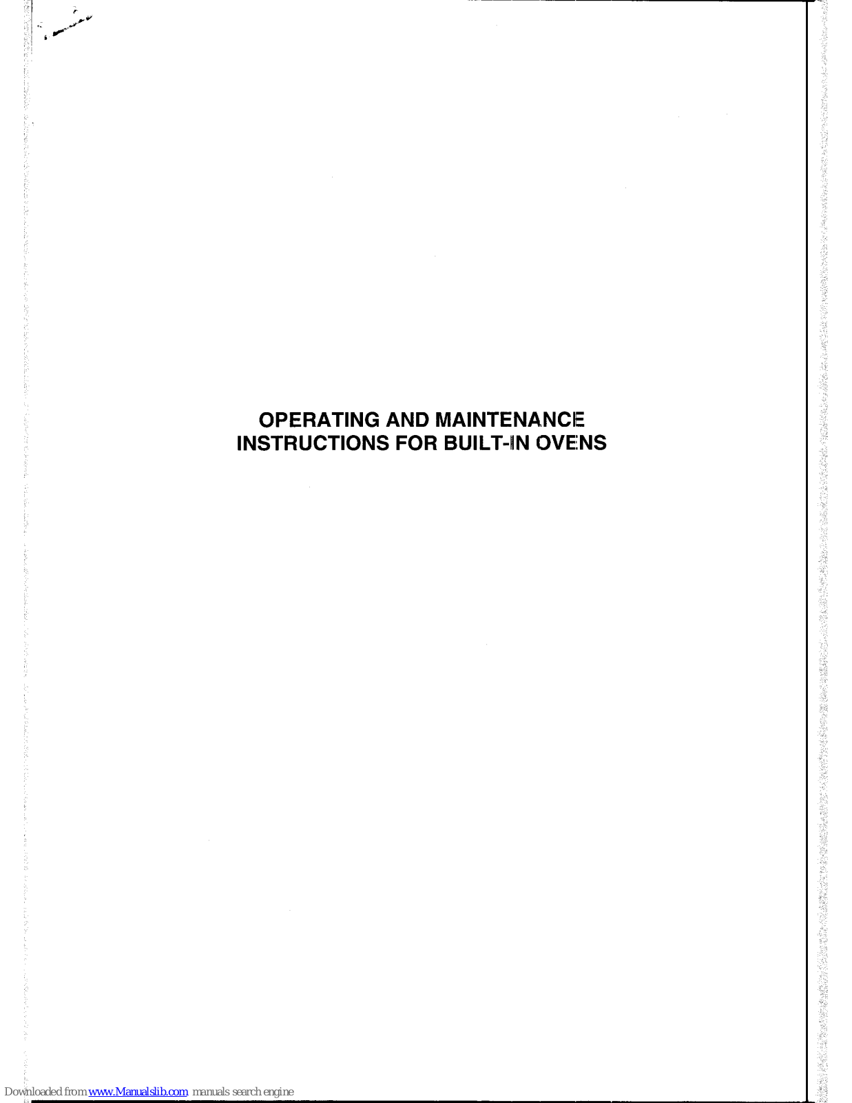 EF BN 1950 S Operating And Maintenance Instructions Manual