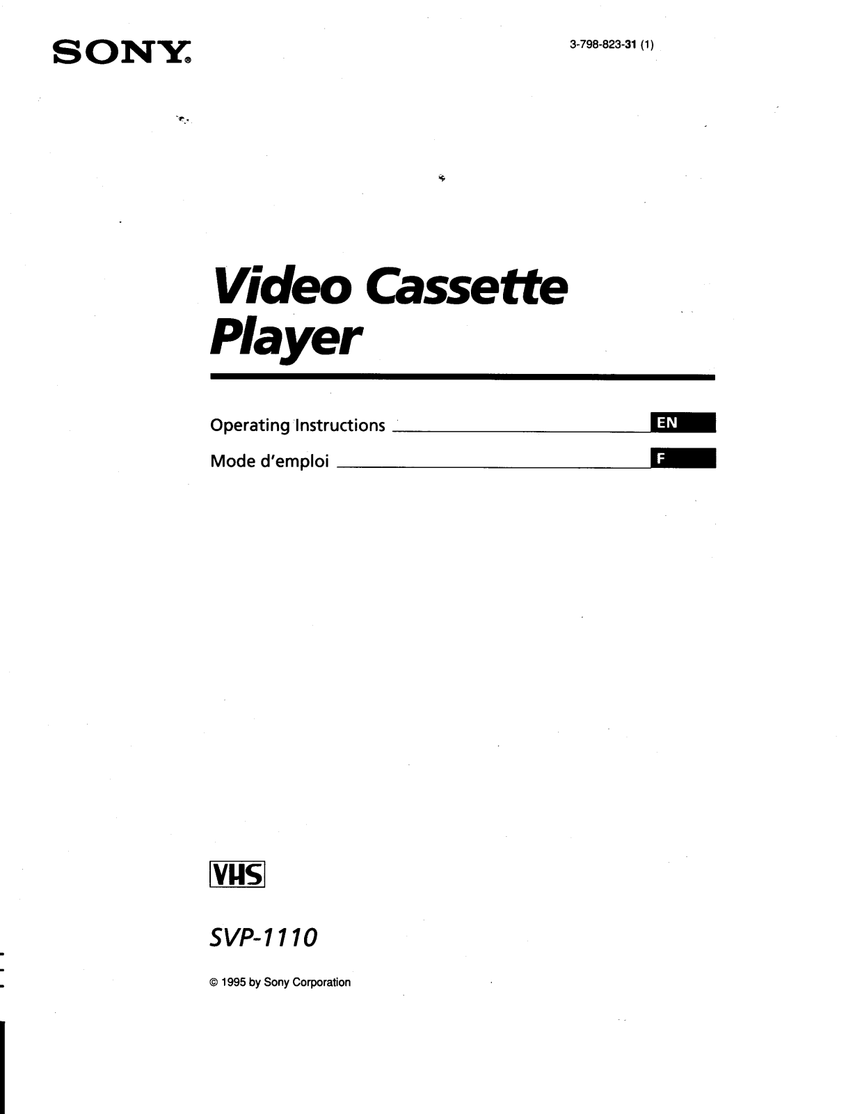 Sony SVP1110 User Manual